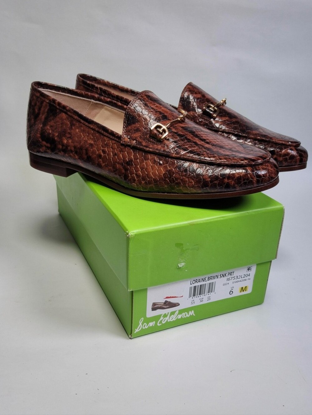 Sam Edelman Loraine Leather Bit Loafers Women's Size 6 NEW Brown Black